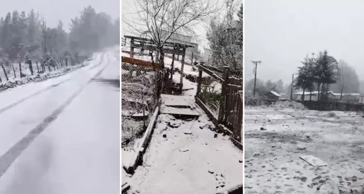 La nieve también llegó a la costa: Carahue se viste de blanco en plena ola de frío